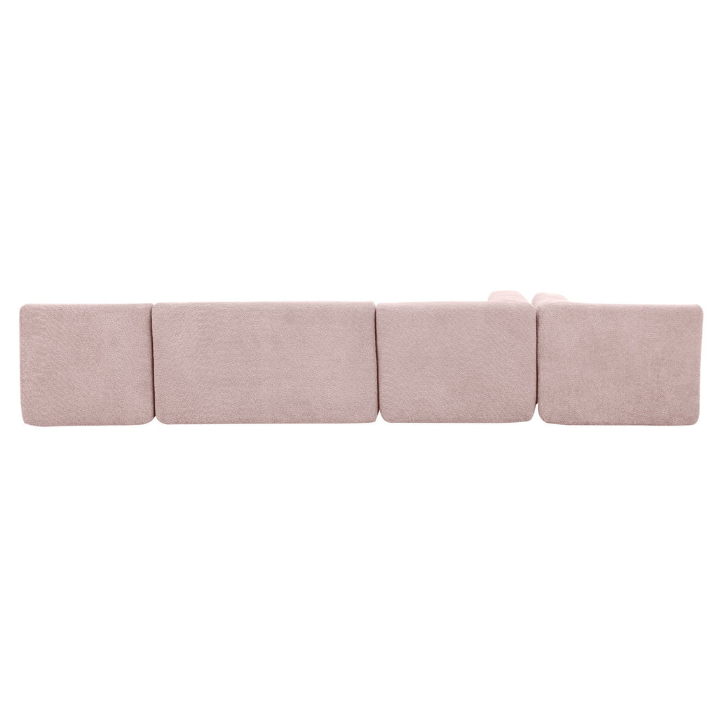 Upholstered Sofa Free Combined Sofa Couch With 2 Chaise Lounge And Five Back Pillows For Living Room