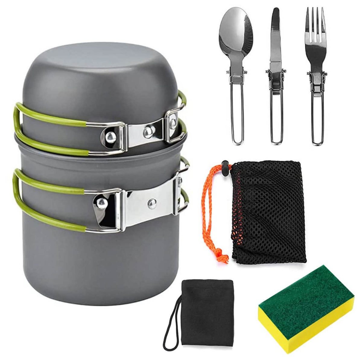 8-Piece: Camping Cooking Ware Set