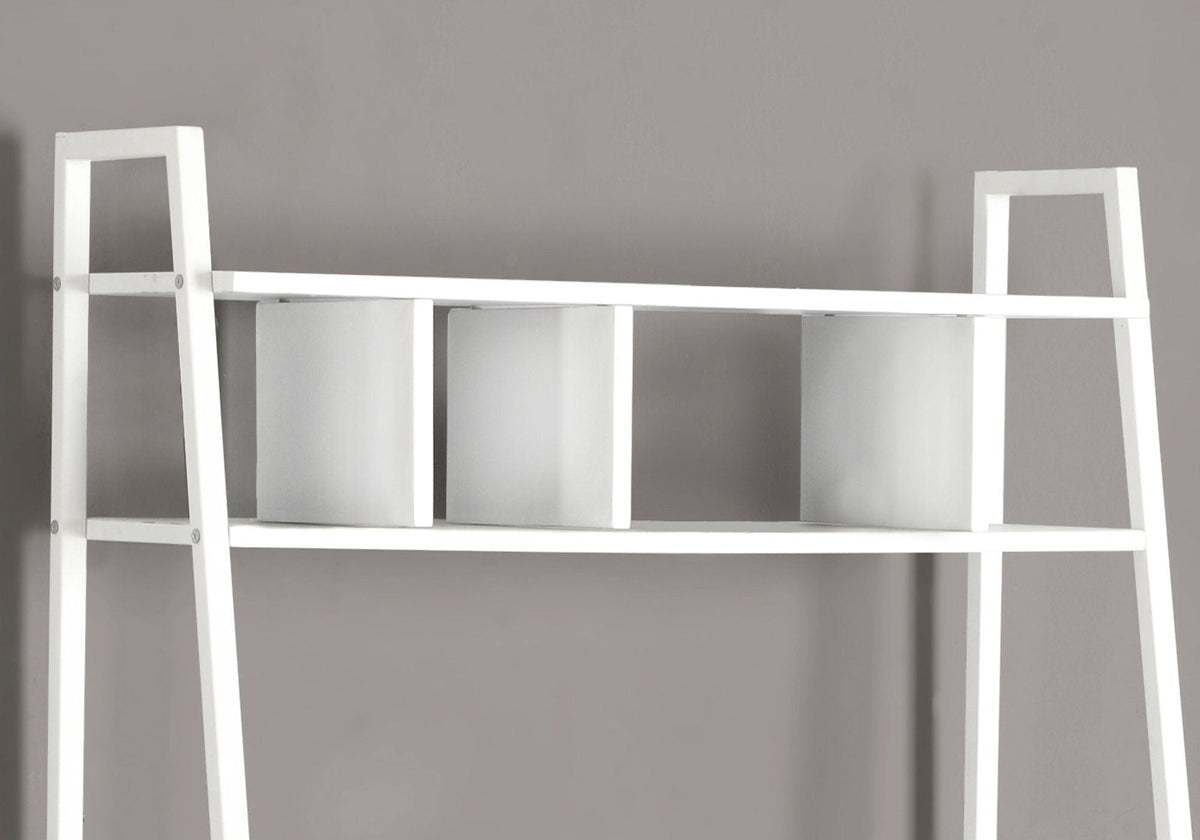Computer Desk for Home Office, Laptop & Storage Shelves - White