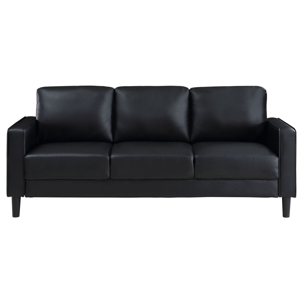 Ruth - 2 Piece Track Arm Sofa Set With Cushions - Black
