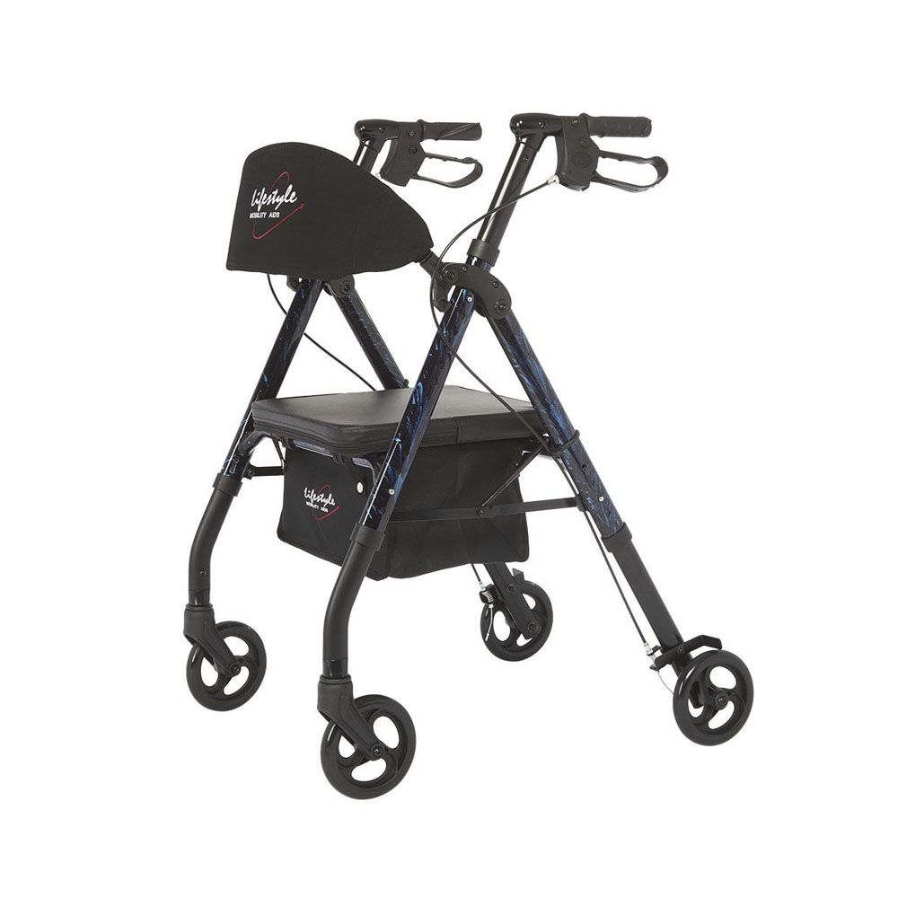 Rhythm Healthcare Aluminum 4 Wheel Rollator with Universal Height Adjustment