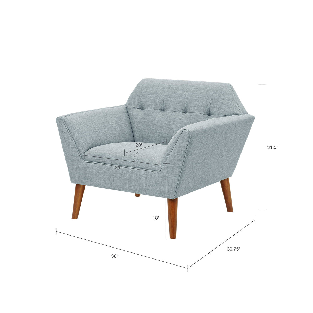 Modern Lounge Chair With Button Tufting