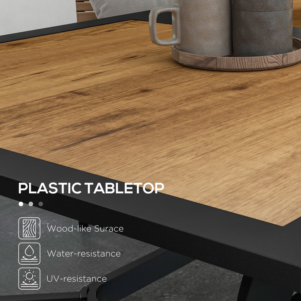 Stable Faux Wood Rectangle Outdoor Dining Table