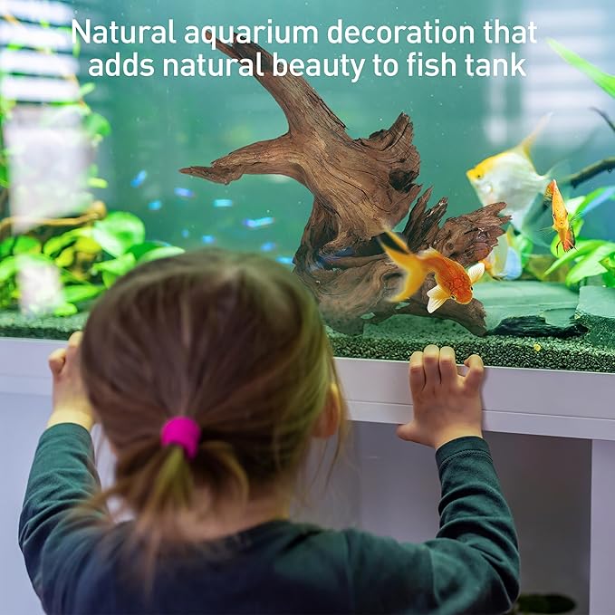 WDEFUN Natural Driftwood for Aquarium Decor, 1-Piece 13''-17'' Large Driftwood for Decorations on Fish Tank, Reptiles Bearded Dragon Accessories or Air Plants