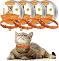 4 Pcs Cat Calming Collar Adjustable Lavender Scent Relaxing Cat Collar with 2 Pendant for Puppies Reduce Stress Aggression Anxious, up to 15 Inches(Orange)