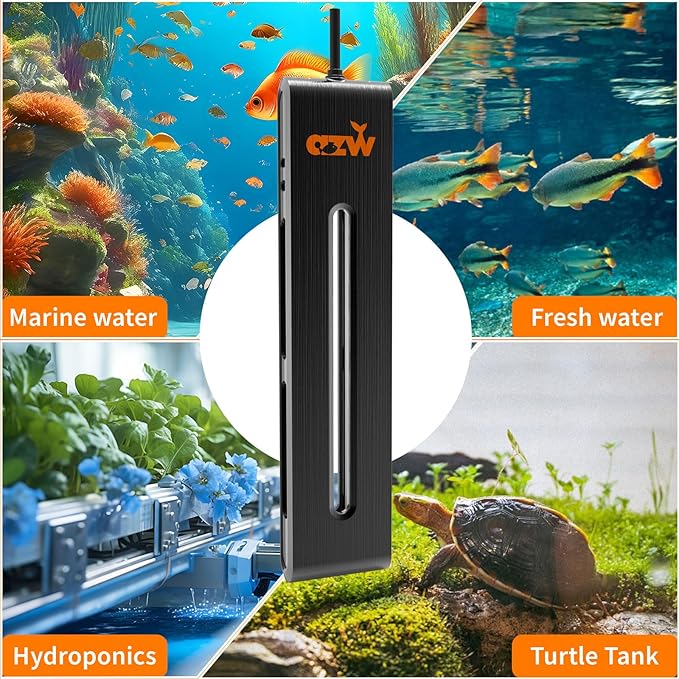 azw Aquarium Heater 300W/500W/800W, Fish Tank Heater with Digital LED Controller, Frequency Conversion Energy Saving, IPS Anti-Boiling Fish, Multiple Intelligent Protection for Freshwater/Saltwater