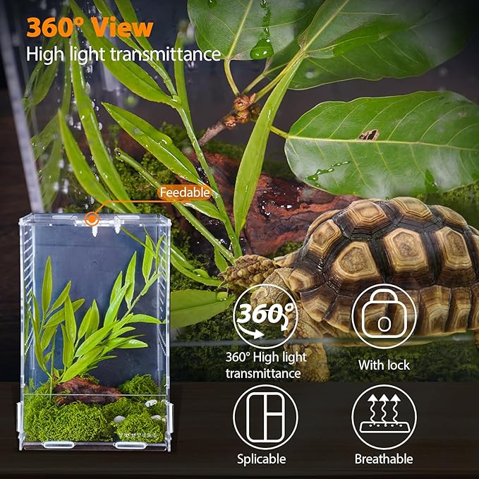Jumping Spider Enclosure, Acrylic Insect Terrarium, Bug Enclosure, Reptile Cage, Mantis Habitat, Arboreal Tarantula Enclosure, Snake Terrarium Kit, Scorpion Lizard Tank