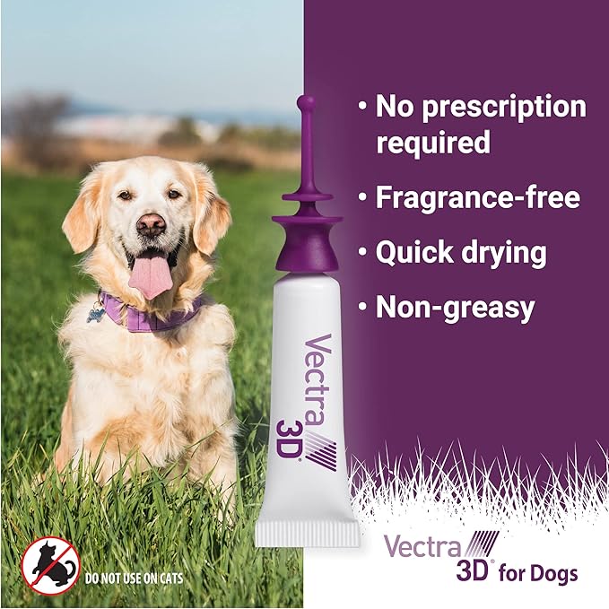 Vectra 3D for Dogs Flea, Tick & Mosquito Treatment & Prevention for Extra Large Dogs (Over 95 lbs), 6 Month Supply