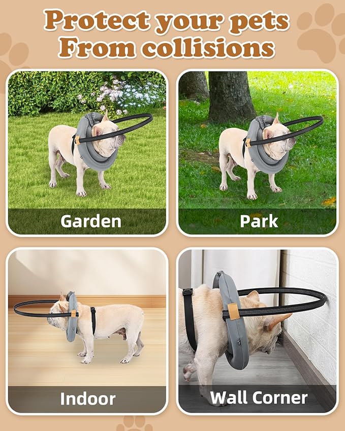 Blind Dog Harness, Lightweight Collar for Dogs&Cats, Adjustable Blind Dog Collar Harness, Pet Anti-Collision Ring for Blind, Eye Injury, Vision Impairment Pets for Protective & Build Confidence XXL