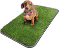 Ottomanson Artificial Grass Puppy Potty Training Pad with Tray, 15" x 30" Reusable Pee Pad for Small Pets and Dogs