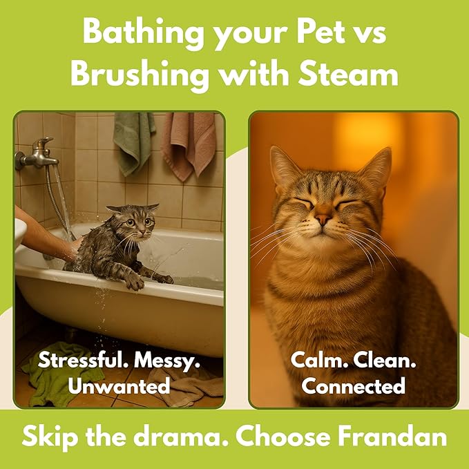 Cat Brush with Steam – Steam Cat Brushes for Indoor Cats | Pet Spray Hair Removal Comb & Relaxing Grooming Tool for Calmer, Happier Cats
