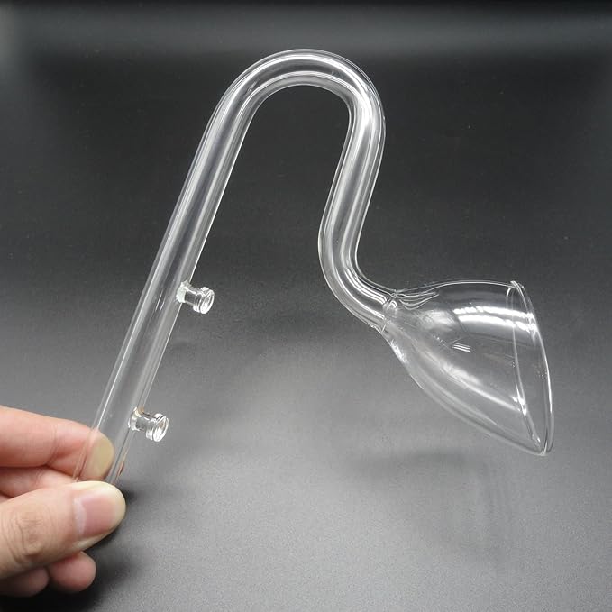 Glass Lily Pipe Outflow for Aquarium Planted Tank (13mm for 12/16mm (1/2" ID) tubing)