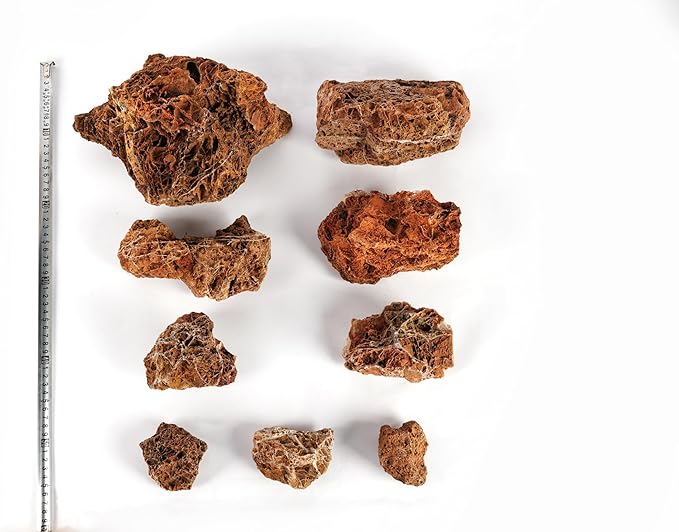 LANDEN Maple Leaves Stone Natural Rocks (18lbs, 3~9 inches,9pcs) for Aquarium, Paludarium, Terrariums, Decorative of Forest Creeks, lakesides, and Streams