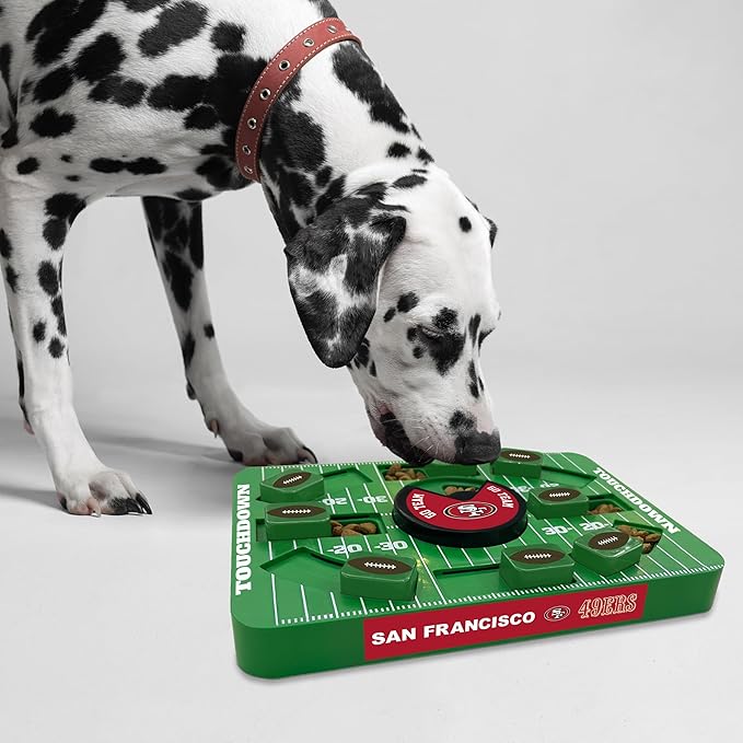 Pets First NFL SAN Francisco 49ERS Large Puzzle Toy - Interactive Dog Treat & Slow Feeding Toy