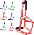 T TEKE Adjustable Horse Halters by Heavy Duty Soft Nylon, Padded with Anti-rubbing Waffle Neoprene on Both Crown & Nose