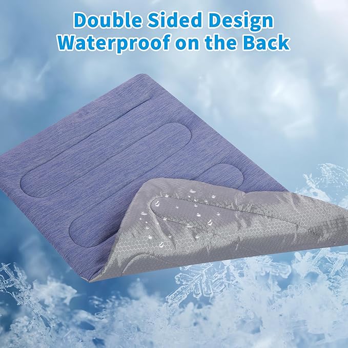Cooling Mat for Large Dogs - Double-Sided Waterproof & Cool, Q-MAX>0.47, Portable Dog Cooling Mat for Summer. (M (28''x20''))