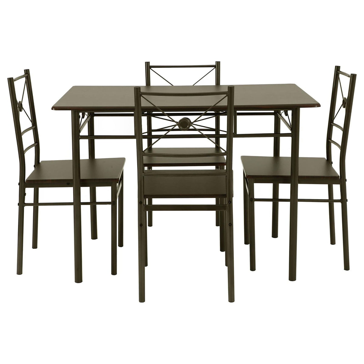 5 Piece Rectangle Dining Set With Tubing Base