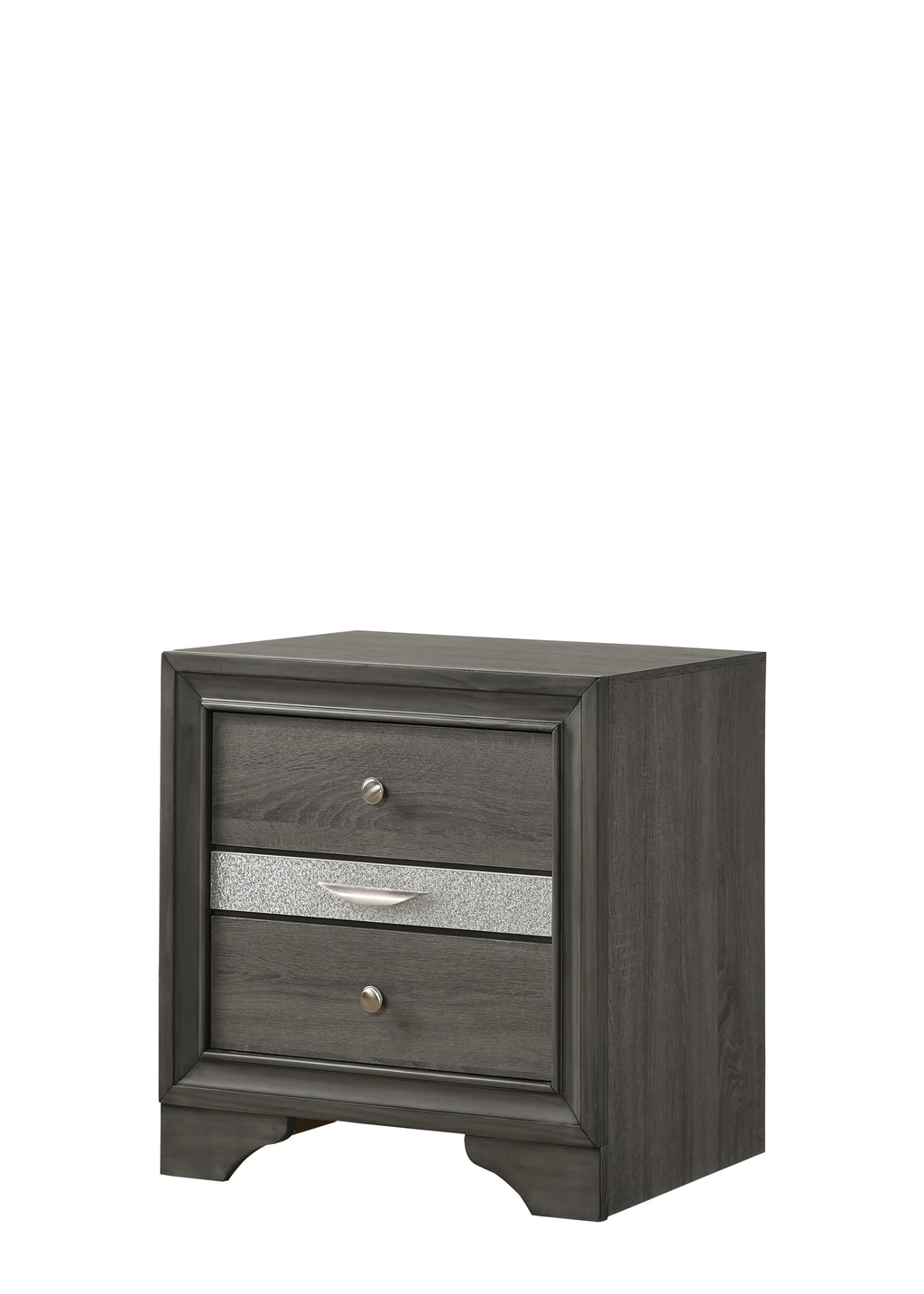 Traditional Queen 5 Piece Storage Bedroom Set in Gray Wood