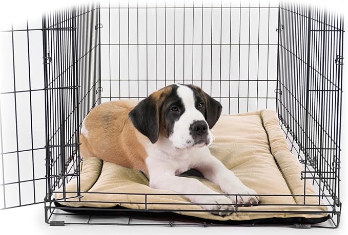 K9 Ballistics Tough Ripstop Dog Crate Pad - Durable & Machine Washable with Non-Skid Bottom and 120-Day Warranty, Fits 36" Wire Crates - Medium, Sandstone