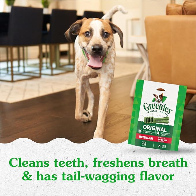 Greenies Original Regular Dental Dog Treats, 6 oz. Pack (6 Treats)