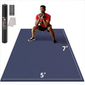 Large Exercise Mat for Home Workout,12‘x6’/10'x6'/9'x6'/8'x6'/7'x5'/6'x4' (7mm) Extra Thick Workout Mat, High-Density Gym Mat for Cardio, Jump Rope, MMA, Weights (Shoe-Friendly)