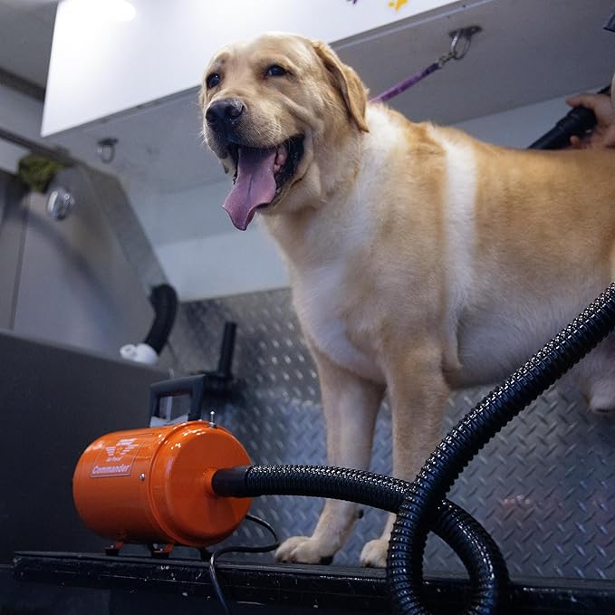 METROVAC AFTD-3: Air Force Commander 2-Speed Dryer - Orange | 4.0 HP | Professional Pet Grooming Blower | Made in USA