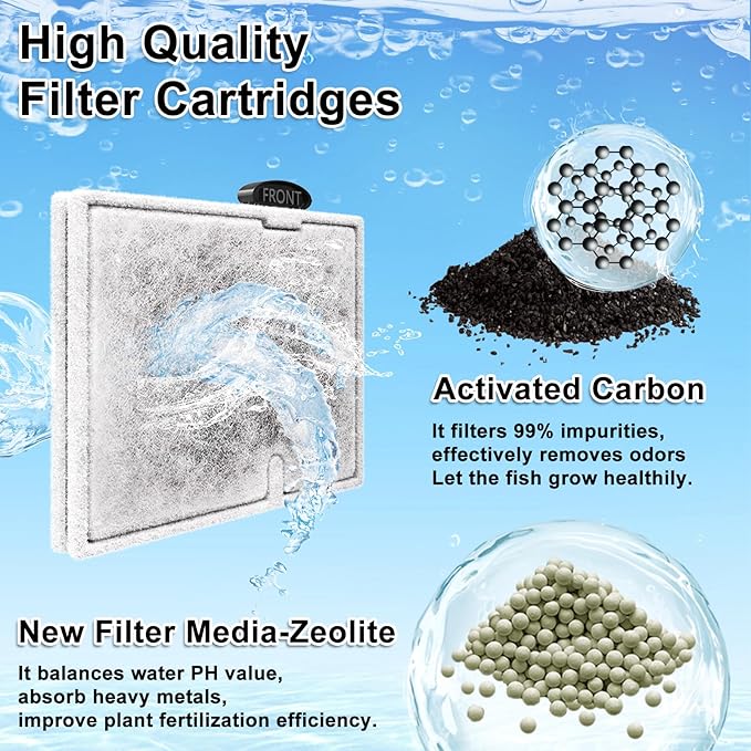8 Pack Small Aquarium Filter Cartridges Compatible with Aqueon Replacement Filter Cartridges Compatible with Aqueon QuietFlow E Internal Power Filter Size 10 and Minibow Aquarium Filters Size 1/2.5/5