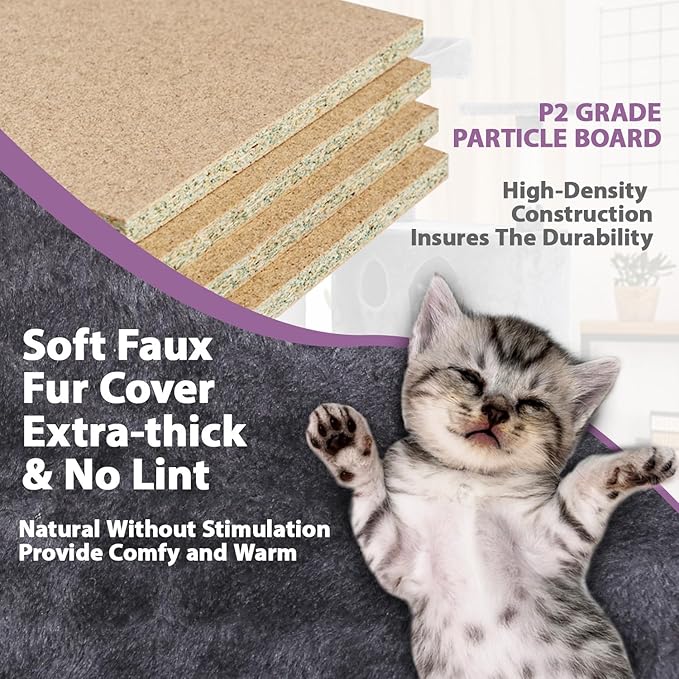 70 inches Cat Tower for Indoor Cats Multi-Level Cat Condos for XL Cat Tree Cat Climbing Tower with Scratching Posts, Hanging Toys,Light Gray