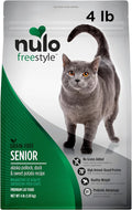 Nulo FreeStyle High Protein Senior Cat Food, Alaska Pollock & Sweet Potato Recipe - Natural Grain-Free Dry Cat Food for Seniors with L-carnitine, Omega Fatty Acids, & Probiotics, 4 lb Bag