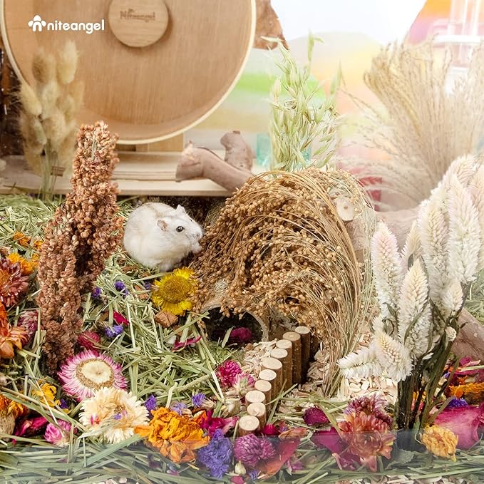 Niteangel Natural & Soft Hamster Bedding Mate Small Animal Habitat Decor for Syrian Dwarf Hamsters Gerbils Mice Degus Bunny or Other Small-Sized Pet