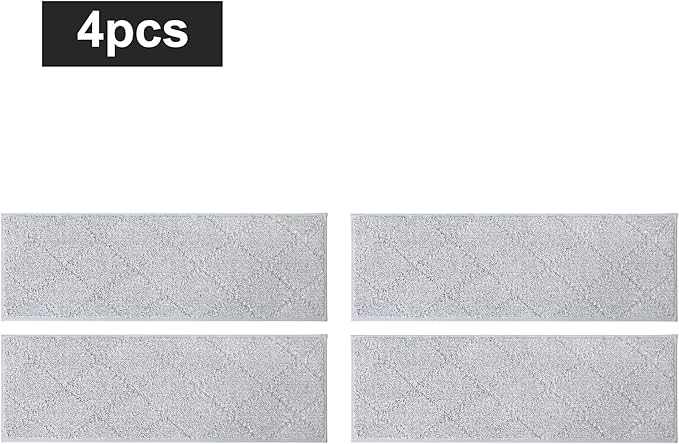 COSY HOMEER Edging Stair Treads Non-Slip Carpet Mat 28inX9in Indoor Stair Runners for Wooden Steps, Edging Stair Rugs for Kids and Dogs, 100% Polyester TPE Backing (4pc, Grey)
