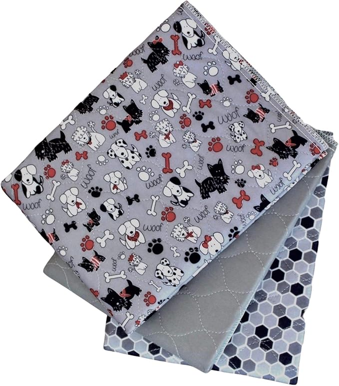 Caldwell's Pet Supply Co. 24x36 Potty Pads, Washable Pee Pads for Dogs, Reusable Pee Pads for Dogs, Puppy Potty Mat, Whelping Rug, Reusable Puppy Mat, Medium (Set of 3)