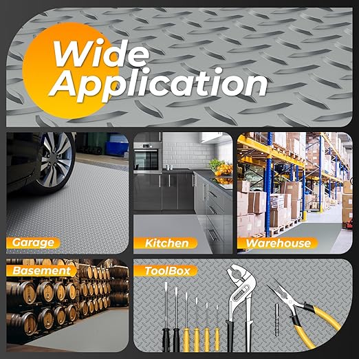 7.5 x 16 FT Garage Floor Mats for Under Car, 2.8mm Thickened Rubber Flooring Roll, S Size 120 SQFT Mat for Compact SUV, Sports Car
