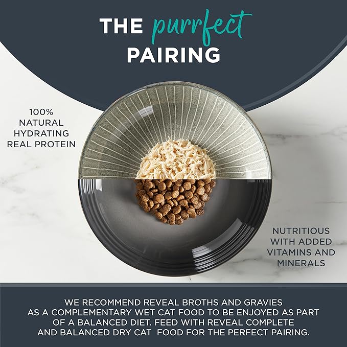 Reveal Natural Wet Canned Cat Food, Limited Ingredient, Grain Free, Protein with No Artificial Additives, Fish and Chicken Variety in Broth (20 x 2.47 oz Cans)