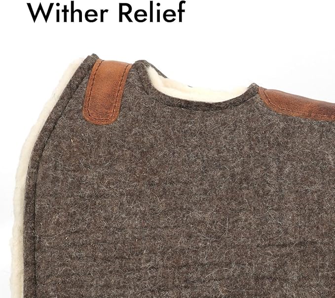 BLACK HOOF Steam Pressed Merino Wool Felt Contoured Pad with Heavy Saddle Grade 100% Woolen Fleece Bottom 1 Inch Thick