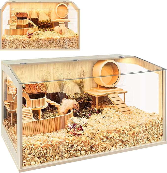 Prolee Hamster Cage Chewproof, Large Hamster Cage,Guinea Pig Cages Openable Top with Acrylic Sheets Solid Built, Hamster Habitat 24"