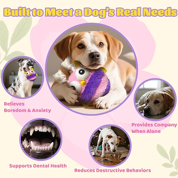 Moving Dog Toys – Rechargeable Interactive Dog Squeaky Toy with Motion-Activated Ball, Music, Recording & Silent Modes – Self-Play Toy for Small, Medium & Large Breeds (Bee)