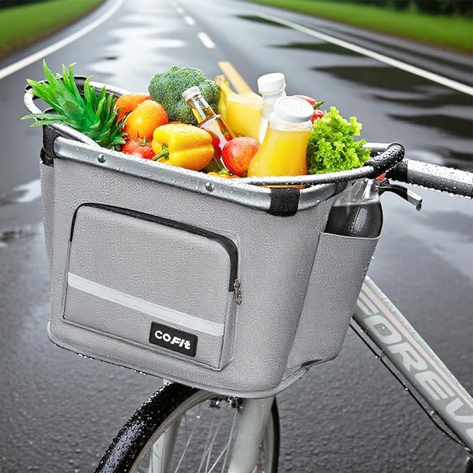 COFIT Detachable Bike Basket, Multi-Purpose Bicycle Handlebar Basket for Pet, Shopping, Commuter, Camping and Outdoor