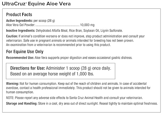 UltraCruz-sc-516523 Equine Aloe Vera Supplement for Horses, 10 lb, Pellet (162 Day Supply)