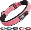 Fida Heavy Duty Dog Collar, Ultra Comfortable Soft Neoprene Padded, Adjustable Reflective Nylon Pet Collar with Durable Metal Belt Buckle for Small Breeds (S, Pink)