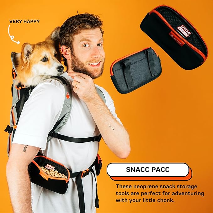 The Snacc Pacc Pouches by Little Chonk | Compatible with The Maxine One Medium Backpack Only | Two Neoprene Storage Compartments with Hip Belt Attachment