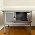 Rabbit Hutch Indoor Rabbit Cage with Metal Wire Pan,Outdoor Bunny cage with Pull Out Tray