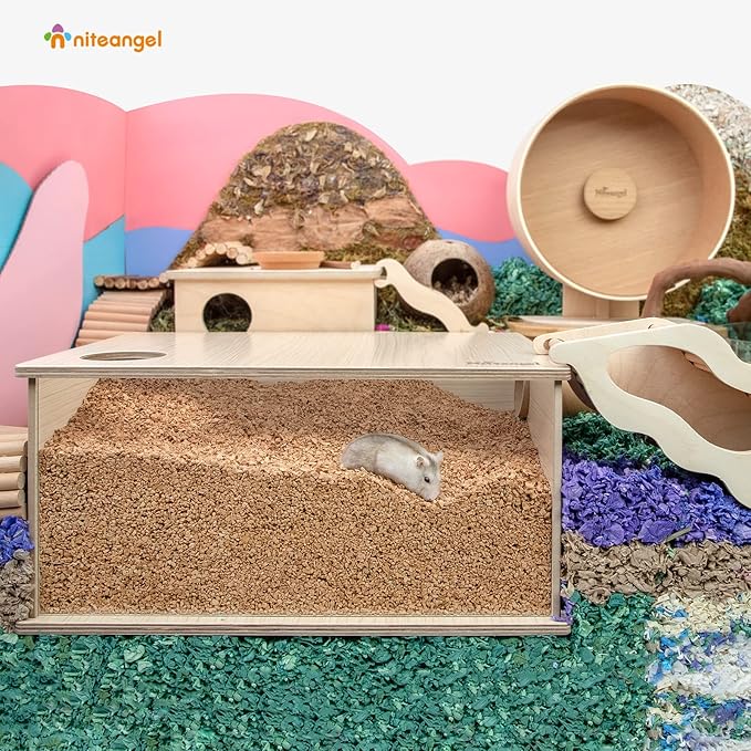 Niteangel Natural Coco/Cork Hamster Bedding Pet Litter for Dwarf Syrian Hamsters, Gerbils, mices, Degus or Other Small Animal