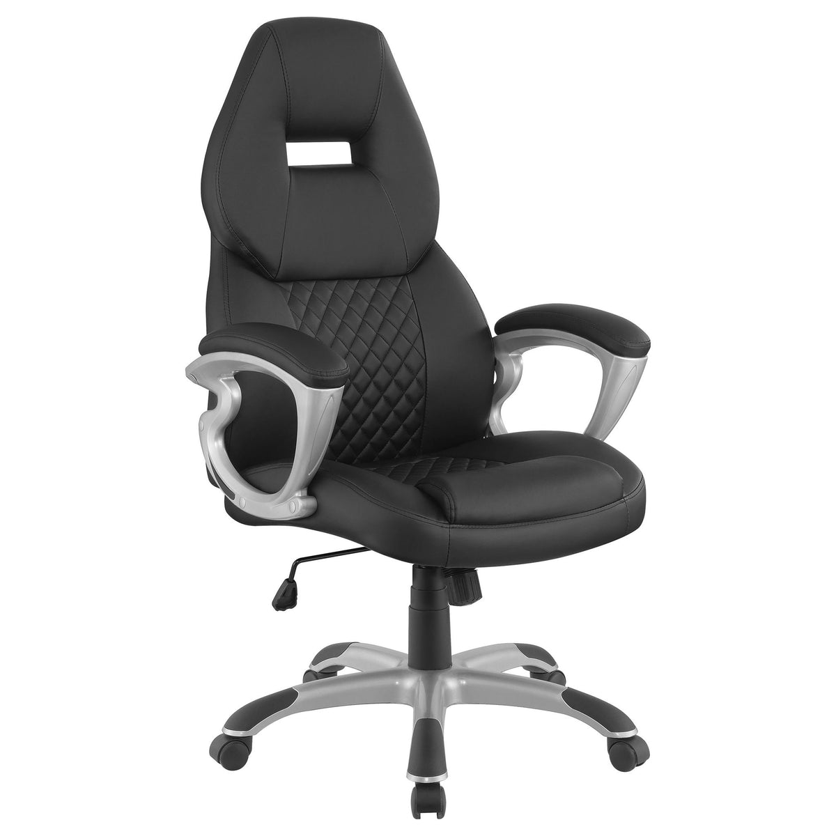 Bruce - Upholstered Adjustable Home Office Chair With Ergonomic Support And Smooth Swivel Function - Black