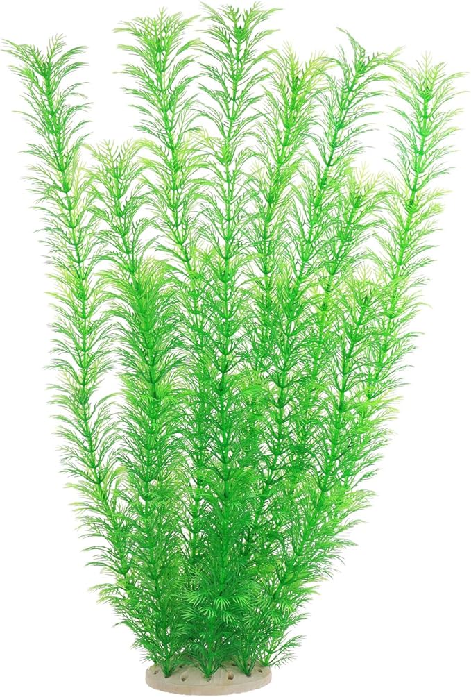 Aquarium Plastic Plants Large, Artificial Plastic Long Fish Tank Plants Decoration Ornaments Safe for All Fish 21 Inches Tall (J67 Grenn)