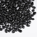 2.5 lbs Black Pebbles for Indoor Plants, 3/8" Small Rocks for Plants Indoor, Succulent, Bamboo, Vase, Decorative Black River Rocks Pea Gravel, Highly Polished