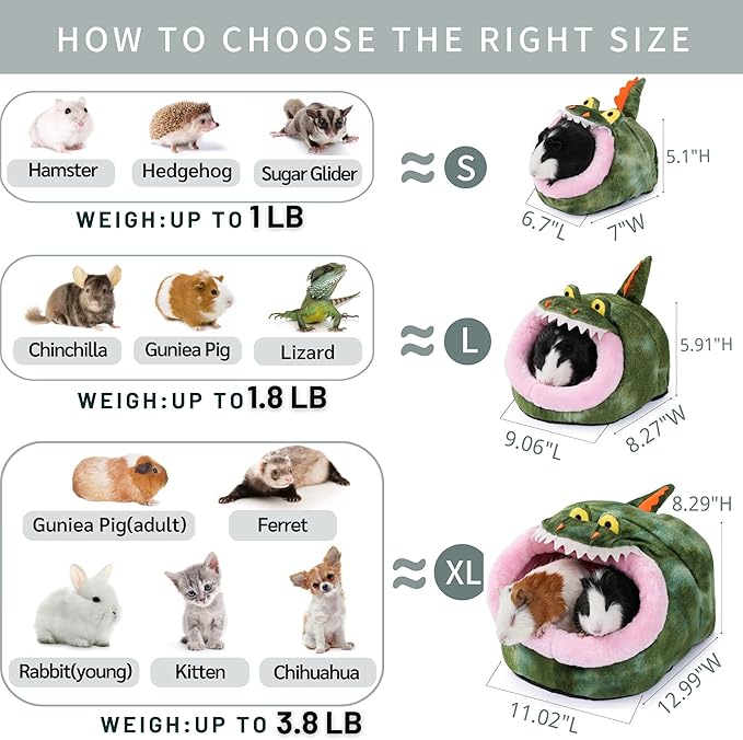 JanYoo Rat Bed Hut Guinea Pig Hideout House Small Animal Tent Accessories Rabbit Hideaway Igloo Supplies for Cages