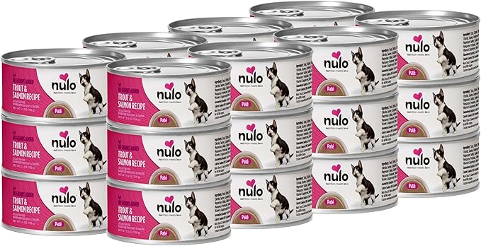 Nulo Trout & Salmon Recipe Pate Wet Canned Cat Food, 5.5 Ounce (Pack of 24)