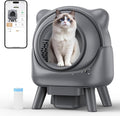 Automatic Cat Litter Box for Cats, Self Cleaning Litter Box, 65L Robot with APP Control, Safety Protection, 1 Roll Garbage Bags