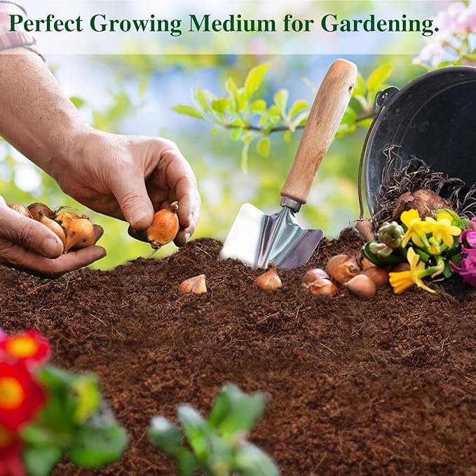 ZeeDix 5 Pack Premium Coco Coir Brick, Organic Compressed Coconut Coir Bricks Seed Starter Potting Soil for Plants, Coconut Fiber Substrate with Low EC & pH Balance for Gardening Flower Herbs